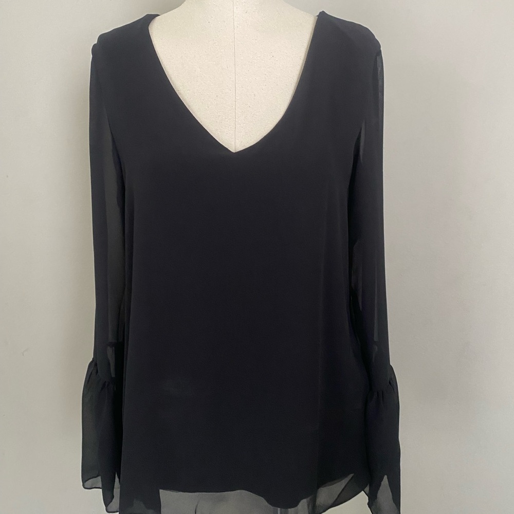 Banana Republic Black Bell Sleeve Blouse
